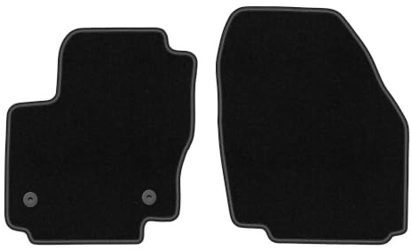 Velours-Fußmatten vorne passend für Ford Mondeo MK4 2012-2014, Schwarz | passend für Liftback/Limousine/Kombi; dünner Velours-Teppich (Polypropylen), ca. 4 mm