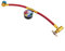 R1234YF Tuyau de charge en U avec manomètre Kit de recharge professionnel AC de voiture Système de climatisation automobile Tuyau de charge avec manomètre Connexion latérale basse Construction en