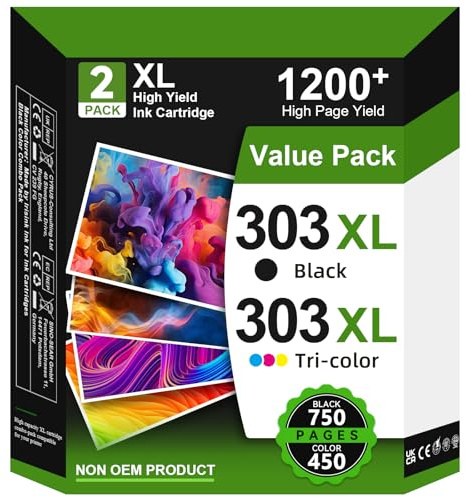 303 XL Druckerpatronen Multipack Kompatibel für HP 303 Druckerpatronen für Druckerpatrone HP 303XL für Envy Photo 6220e 6200 6230 7220 7134 7230e 7830e 7800 Envy Inspire 7200e 7220e 7900e 7920e