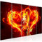 Runa Art Bild Feuer Herz Wandbilder auf Vlies Leinwand 5 Teilig Wanddekoration Wohnzimmer 102256a