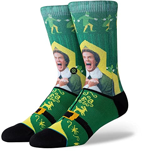Stance Crew Sock - Elf I know Him (Green, Large)