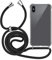 MyGadget Strap Case for Apple iPhone Xs Max - Crossbody Phone Cover - TPU Silicone Case with Neck Holder - Cord Lanyard Carrier with Rope in Black