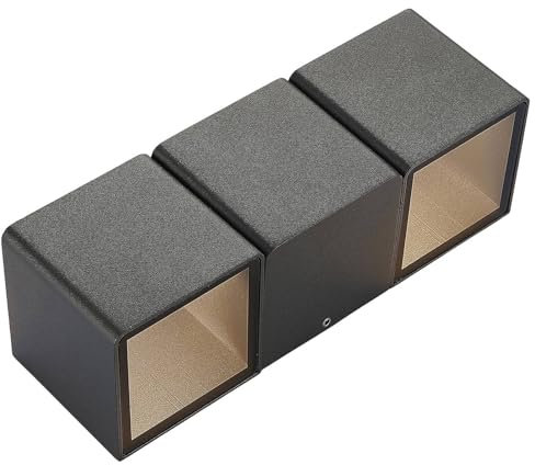 Lindby ELC LED Wandleuchte außen 2 flammig, Wandlampe Up and Down Leuchte Wandstrahler spritzwassergeschützt IP54 2x 4W Außenleuchte