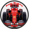 F1 Red Car Formula one with Tyre Frame Round Circle Cake Edible Icing or Wafer Topper 7.5 inch Personalised (Icing)