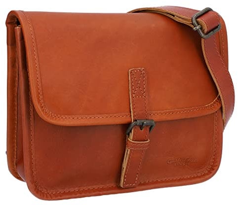 Gusti Umhängetasche Schultertasche Federico B. Lenkertasche inkl. Platte Umhängetasche Schultertasche Tasche Citytasche Fahrradtasche Ledertasche Vintage Braun Leder
