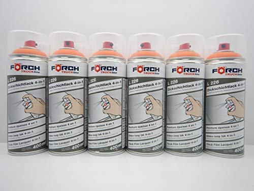 FORCH 4 in 1 Atlas BAUMASCHINE ORANGE DICKSCHICHTLACK Lack Spray SPRAYDOSE 400ML (6)