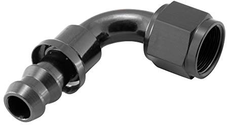 Alu Fitting AN8 Push-On 90° 3/4-16UNF | Schwarz