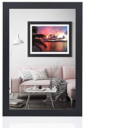 Rahmengalerie24 Alice Cadre photo DIN A1, noir mat, 59,4x84 cm en bois MDF et verre acrylique, pour portrait, décoratif, sans image et sans passe-partout, interchangeable