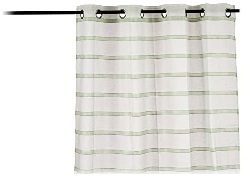 Gardine, gestreift, Polyester, 140 x 260 cm, Grün