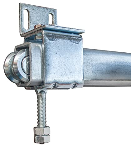 Rollenlaufwerk für hängendes Schiebetor bis 75kg | mit Wandbefestigung | 2 Laufwagen | 2m Stück(e) | verzinkt | Laufwagen mit Kugellager | ATTAS Basic-Line (6m inkl. 7 Halterungen)