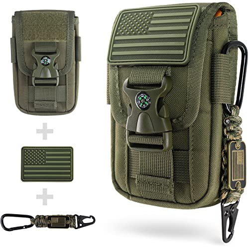 WYNEX Taktische Handytasche Gürtel Molle Halterung mit Keyring Clip & Kompass-Verschluss EDC Pouch Universaler Gürteltasche