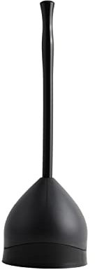 Casabella WC-Saugglocke und Versteck Caddy Combo für Badezimmer, 2-teiliges Robustes WC-Saugglocke und Halter-Set, Schwarz