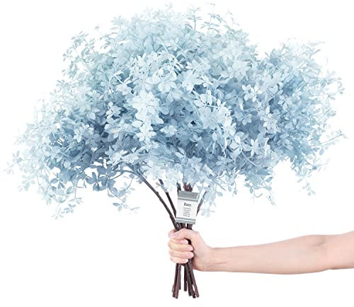 AmeliaHome Kunstblumen künstliche Pflanzen Dekoration 10 Stücke Bazy Blau