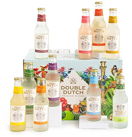 Double Dutch Variety Box – 10 x 200ml Premium Mixers | Low Calorie, Vegan-Friendly Tonic Waters for Gin, Vodka, Tequila & Cocktails | Includes Selection of World-Class Soft Drinks & Flavoured Mixers