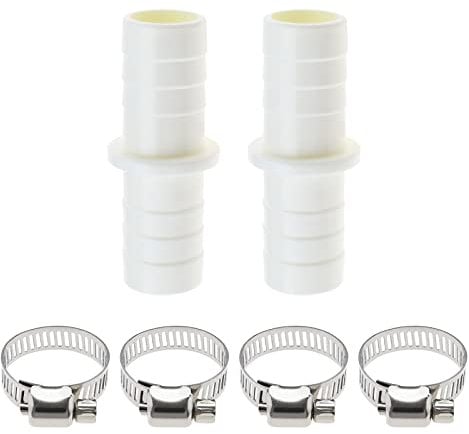 Create idea 2PCS Washing Machine Drain Hose Connectors Plastic Hose Extension Adapter with 4PCS Hose Clamps for Washing Machine Dishwasher Water Pipe