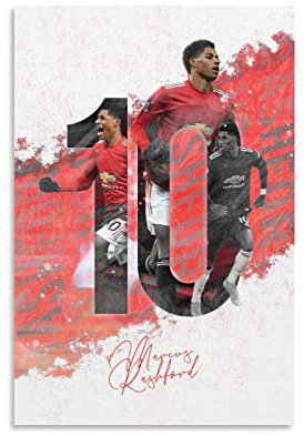 JIANJIE Marcus Rashford England Fußball Star Poster Nationalmannschaft Inspirierendes Blut Gedenkposter (2) Wandkunst Poster