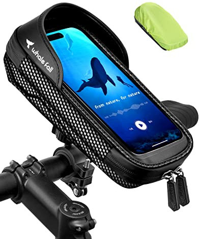 whale fall 360°Rotatable Bike Phone Holder, Waterproof Bike Handlebar Bag, Touchscreen Phone Holder for Bikes & E-Bikes, Fits Phones Under 7