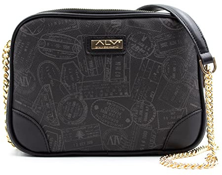 ALV By Alviero Martini Borsa a Tracolla da Donna - Shoulder Bag 25x18x7 Passport (Nero)