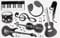 GORGECRAFT Wandaufkleber Musiknoten Wandaufkleber Schwarze Musikinstrumente Wanddekoration Abnehmbar Gitarre Klavier DJ-Kopf Telefon Schlagzeug Saxophon Aufkleber Für Musikstudio Schlafzimmer