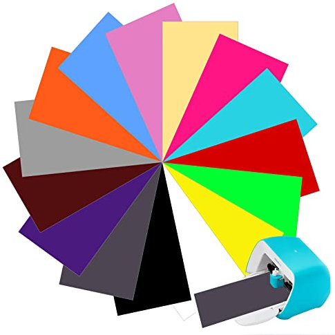 Bocguy Smart iron on für Cricut Joy, 14cm*30.5cm Flexfolie Plotterfolie Textil, Heat Transfer Vinyl, Flexfolie Rollen für Kleidung Bügelfolie, T-Shirts & Mehr Stoffen, DIY Muster