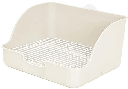 MagiDeal Bac à litière pour Lapin/d'entraînement de Pot/Facile à Installer/bac à Pipi rectangulaire/bac pour Animaux de Compagnie pour cochons d'Inde, Blanche