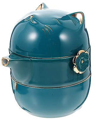 Cabilock 1ensemble Thé Décoratif Théière Chat Porte- Avec Tasses Service à Thé Adorable Et Pratique Pour Extérieur Et Intérieur