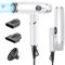 Slopehill Ionen Haartrockner 2000W Professioneller Föhn, Leicht und Faltbar/Wenig Lärm/Magnetischer Diffusor/Extra lange Kabel/LCD-Anzeige für Hause, Salon und Reisen (Weiß)