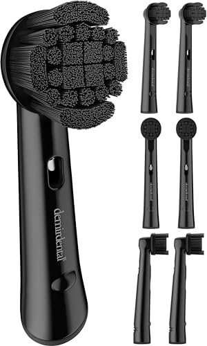 demirdental Ersatz für Oral-B Aufsteckbürsten, Medium Zahnbürstenaufsatz Aktivkohle Black 6er Paket