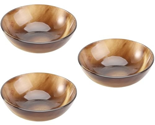 FOMIYES 3pcs Natural Smooth Yak Horn Shaving Bowl Soap Dish Shaving Mug Bowl for Men Grooming Kit