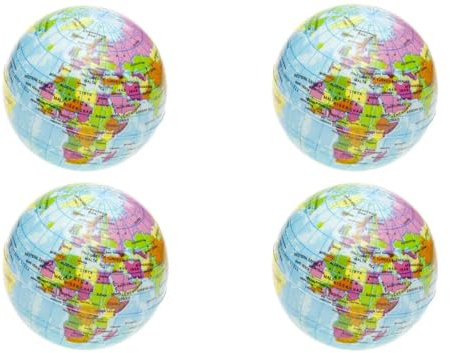 LG-Imports 4 x XL Antistress Ball Globus Weltkugel Softball Knetball Schaumstoffball 7,6 cm
