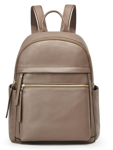 Kattee Echtleder Rucksack für Damen multifunktional Elegant Tagesrucksack weiches Leder Schultertasche für Einkaufstouren