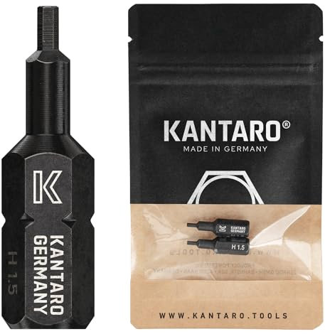 KANTARO 3102 Sechskant Bit HEX 1,5 x 25mm (2 Stück) Made in Germany für Innensechskant Schrauben