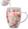 MISOYER Taza de de Doble Pared con Flores secas | Linda Taza de té de Flores Creativa, Doble Capa, fría y Caliente, Doble Uso, Flores seguras y Decorativas, Taza con Doble Aislamiento para Chocolate