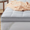 Jamdok 10cm Double Memory Foam Mattress Topper for Back Pain, Dual Layer Bed Topper With Removable Pillow Top Cover,Pressure Relief (135X190cm) Gray