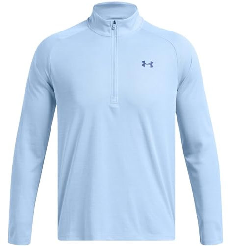 Under Armour Hombres Tech Textured 1/2 Zip-Red Long-Sleeves XL