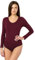 Merry Style Body Damen Langarm Bodysuit aus Baumwolle Bequeme Body Damen Elegant BD900 (Weinrot, M)