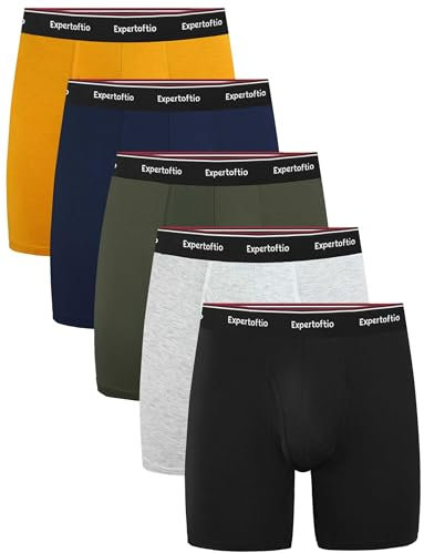 Expertoftio Caleçons Hommes Boxers Lot en Bambou pour Hommes, sous-vêtements Respirants avec Ouverture Frontale, Moyen