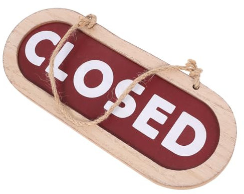 Cabilock Doppelseitiges Holzschild Open Closed Schild Zum Aufhängen Mit Seil Wendeschild Für Geschäftstüren Ladendekor Im Vintage-stil Praktische Türdekoration Für Shops Und Restaurants