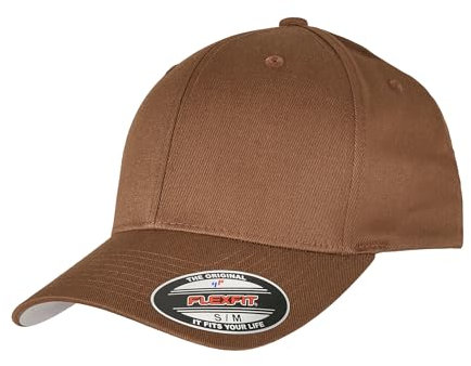 GIDUTEX Flexfit Unisex Wooly Combed Cap inkl. Schlüsselband graue Unterseite Baseball Cap Basecap (DE/NL/SE/PL, Alphanumerisch, L, XL, Coyote Brown)