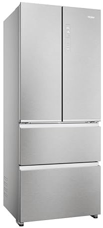 Haier French Door Kühl-Gefrierkombination 70 cm Breite I 402 L French Door Kühlschrank, freistehend I Doppeltür Kühlschrank mit Gefrierfach, No Frost I LED, Touch-Display I FD 70 SERIE 3 HFR3718ENMM