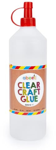 abeec Clear Craft Glue (500ml) | Child-Friendly PVA Adhesive for Arts, Crafts & School Projects | Non-Toxic & Washable | Ideal for Paper, Card & DIY Crafting