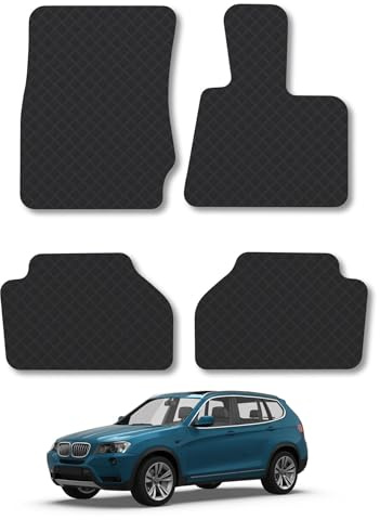 BMW X3 (2011-2017) [F25] Heavy Duty Thick Rubber Car Mats Accessories Tailored Fit Front Rear Set Compatible Accessory Waterproof Durable Non-Slip 5mm Full Coverage Protection