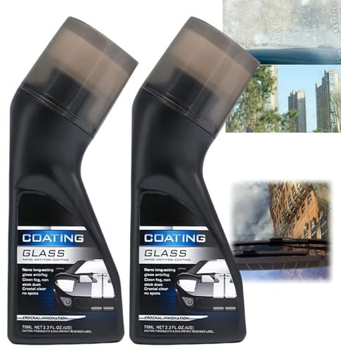 2pcsmagic Gem Coating Glass,Anti-Fog Coating Agent Wiper,Magic Gem Anti-Fog Coating,Anti Fog for Car Windshield,Anti Fog Wipes for Car Inside Windshield Spray,Demister for Car Windscreen,Glass Coating
