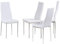 GOLDFAN Lot de 4 Chaises de Salle à Manger, Design Moderne, Similicuir Blanc, Pieds Chromés