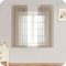 MRTREES Gardinen Beige Kurz mit Gräuselband 120x140cm (HXB) Vorhänge Boho Transparent für Schlafzimmer 2er Set Vorhang Makramee Modern 120 cm lang für Küche, Store, Kinderzimmer