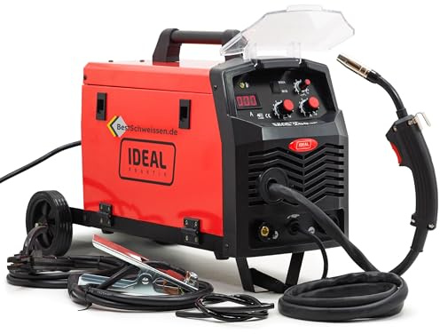 Ideal Praktik MIG 200 IGBT - 3in1 Inverter Schweißgerät (MIG/MAG, MMA, FLUX), 200A, 230V, inkl. Drahtvorschub & Zubehör, für Werkstatt und Montage