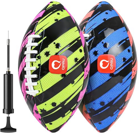 QPAU Wasser-Fußball für Pool, Strand & Garten - Wasserdichter Pool-Fußball mit doppelten Schnürsenkeln, griffige Oberfläche, 9 Zoll, lustiges Sommer-Pool-Spielzeug für Kinder ab 6 Jahren & Erwachsene
