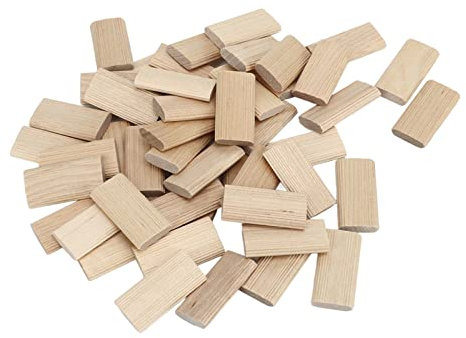 50 Pezzi Naturale di Faggio in Legno Solido Domino Tenone, Inserti Piatto Ad Alta Resistenza, Allineamento per la Lavorazione della Lavorazione del Legno, Abbastanza per