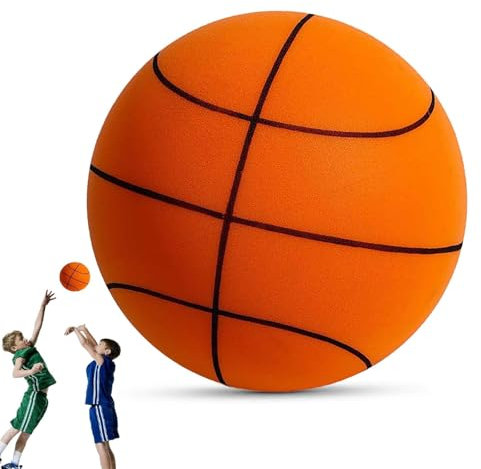 WuzhiEu 24 cm Silent Basketball – Leiser Indoor-Trainingsball aus hochdichtem Schaumstoff, Unkomprimierter Basketball für drinnen mit rutschfestem Design – Ideal für Kinder 8-12 & Indoor-Dribbling