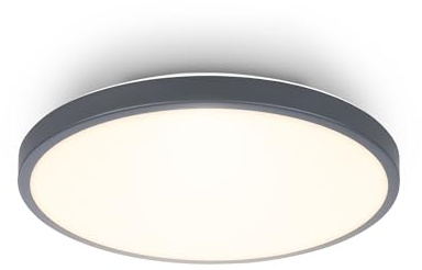 BRILONER - LED Ceiling Light with Decorative Cover, Warm White Colour, LED, Living Room, Bedroom, Lounge, 24x6 cm, matt Nickel